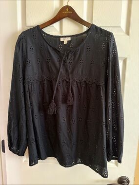 Black eyelet Style & co large